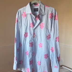 Calder Carmel limited edition Men's Blue and Pink Floral Shirt